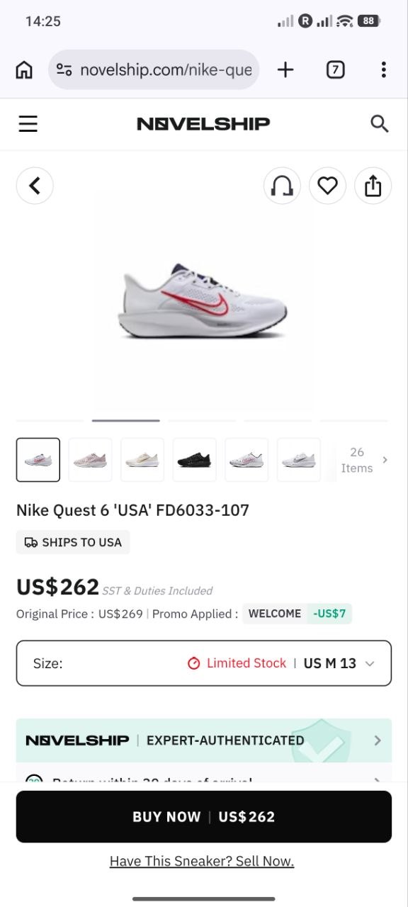 Беговые кроссовки Nike Quest 6