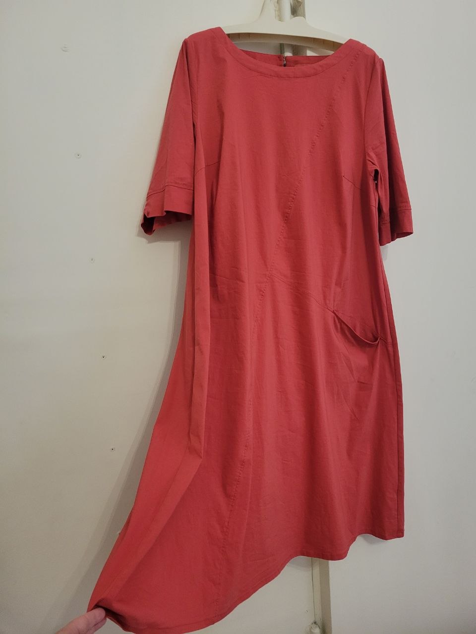 Красное платье в спортивном стиле, размер 2XL (50-54)