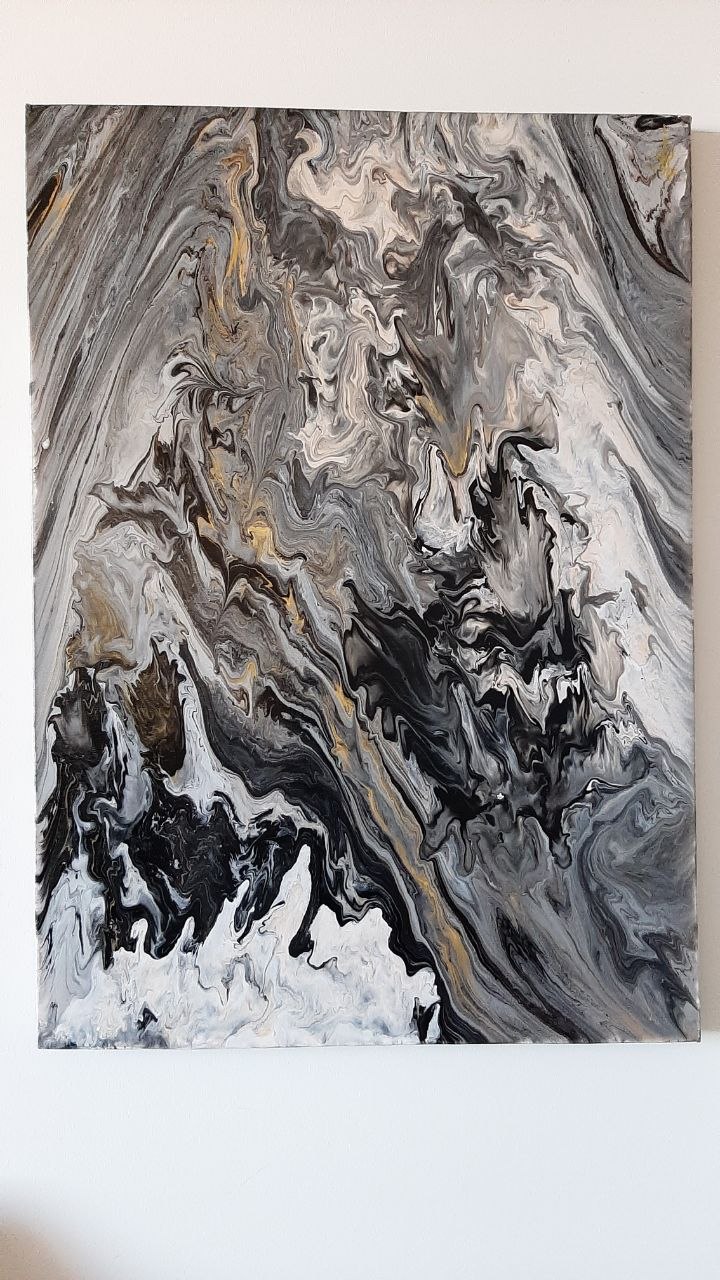 Картина в технике Флюид Арт 50×70 см