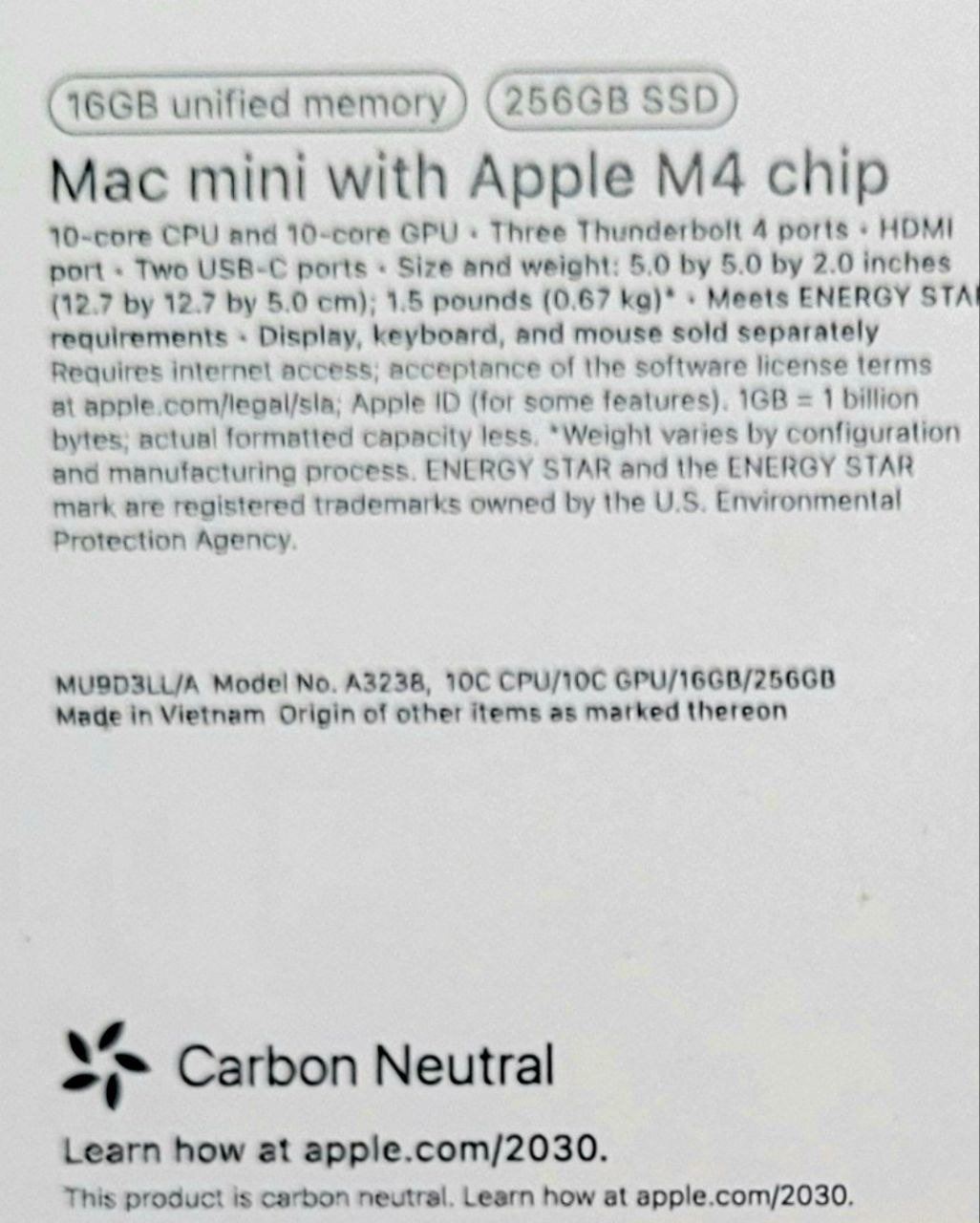 Apple Mac Mini M4 16GB 256GB