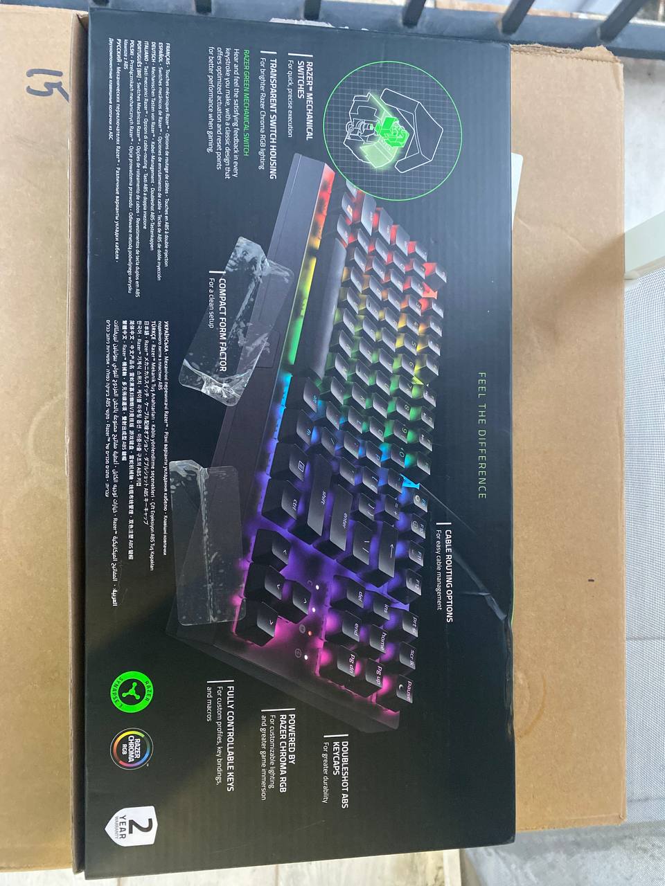 Razer BlackWidow V3 TKL механическая клавиатура, Green Switch