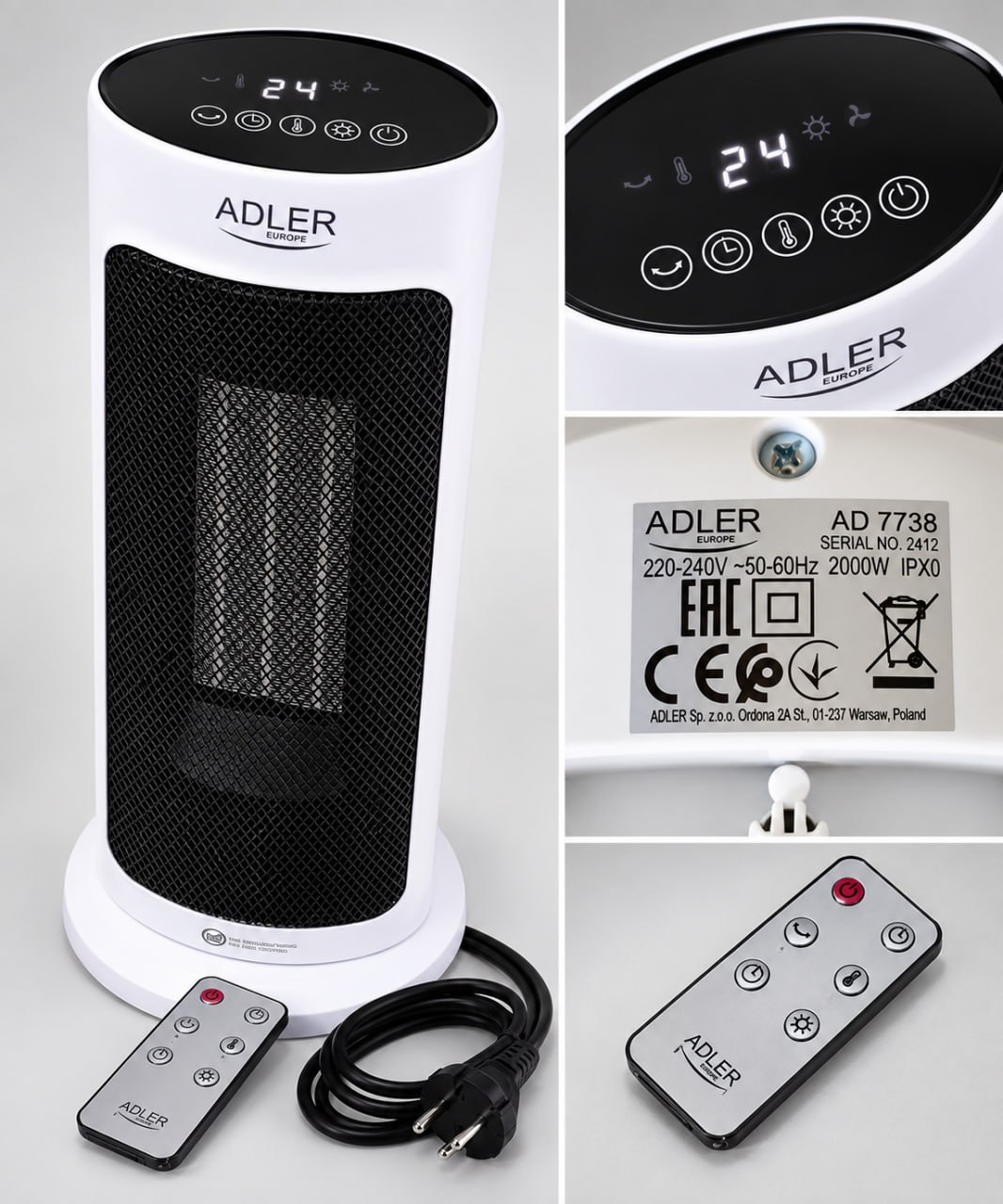 Керамический обогреватель ADLER AD 7738