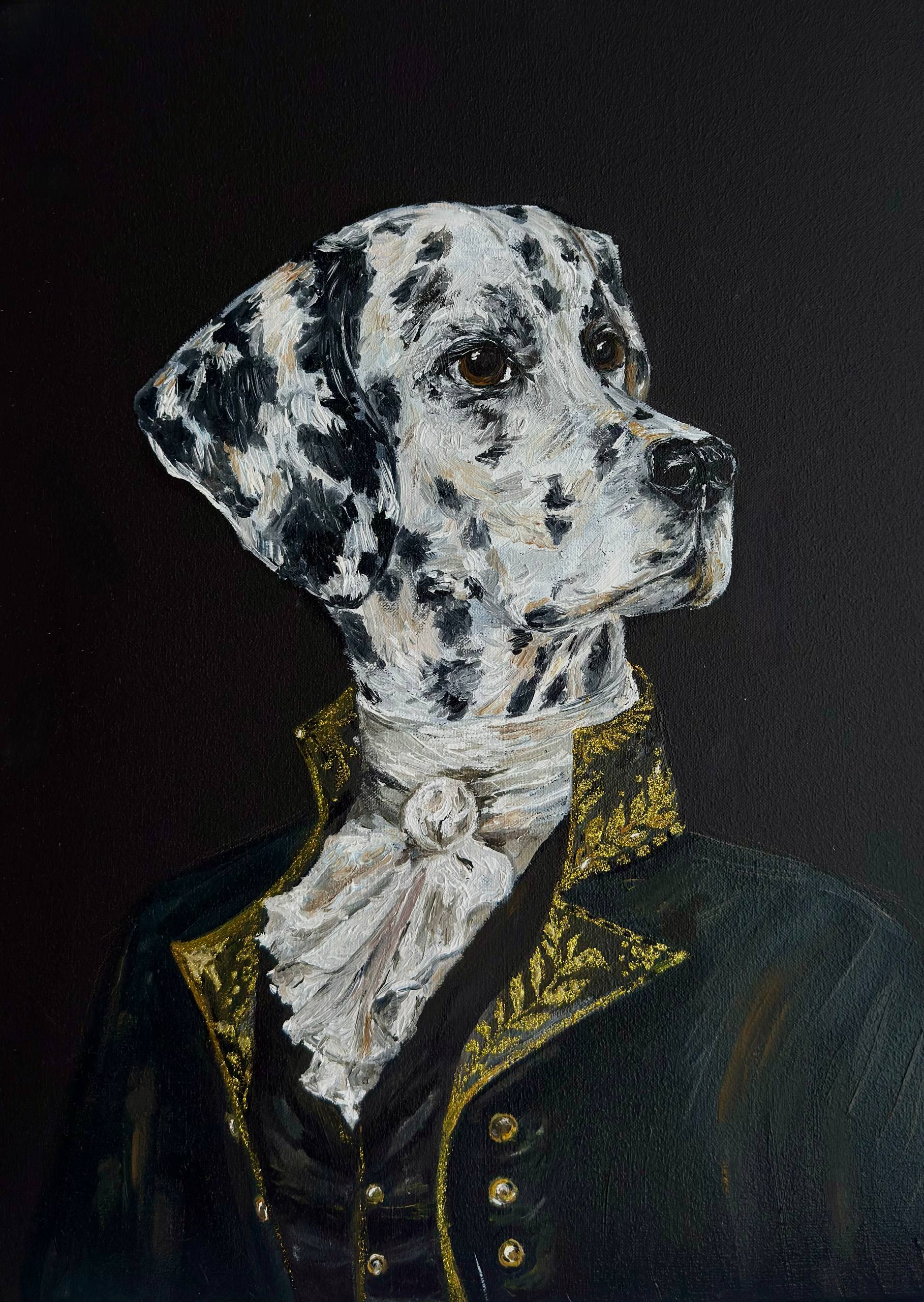 Картина маслом 30x40 см, черный холст
