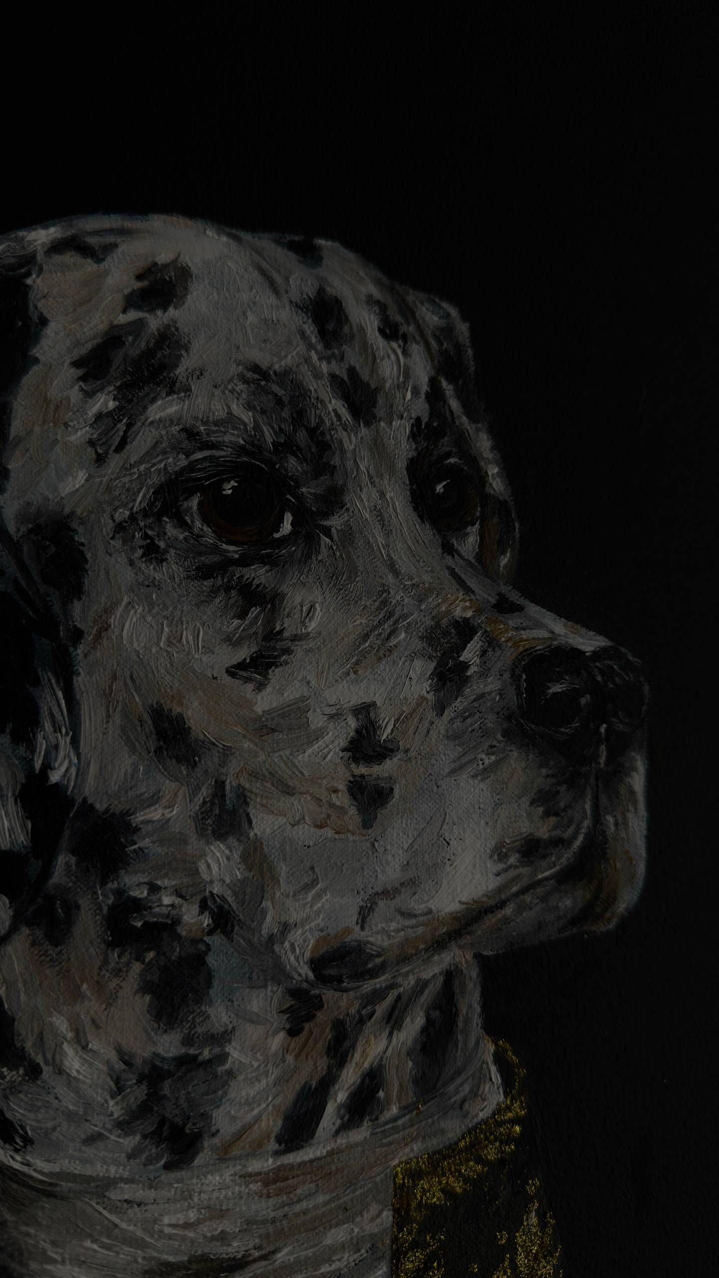 Картина маслом 30x40 см, черный холст