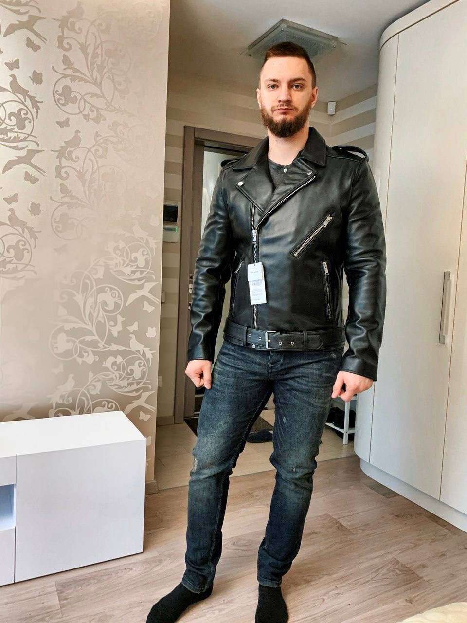 Куртка из натуральной кожи Zara, размер XL