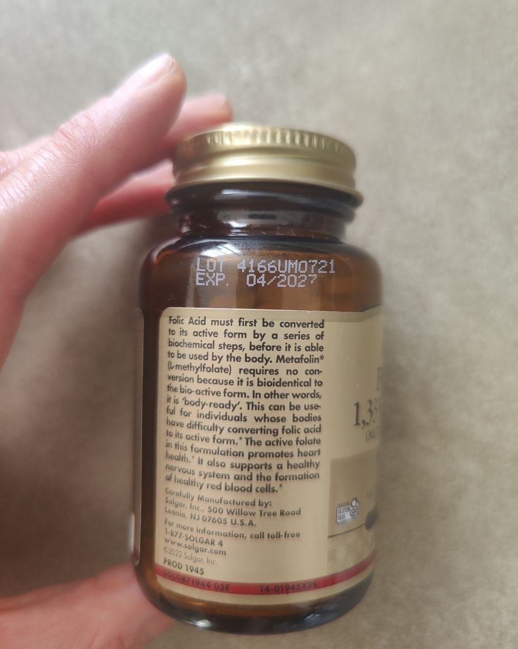 Витамины Solgar Metafolin 800 mcg