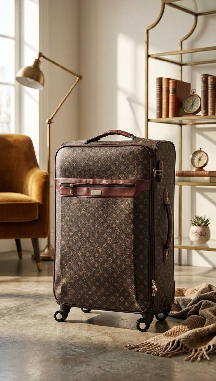 Тканевый чемодан в стиле Louis Vuitton, 20x30 см