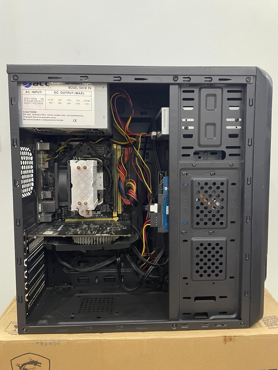 Компьютер: ASUS H81M-K, Intel Core i5-4590S, ASUS GTX 1050, 8GB DDR3, HDD 500GB