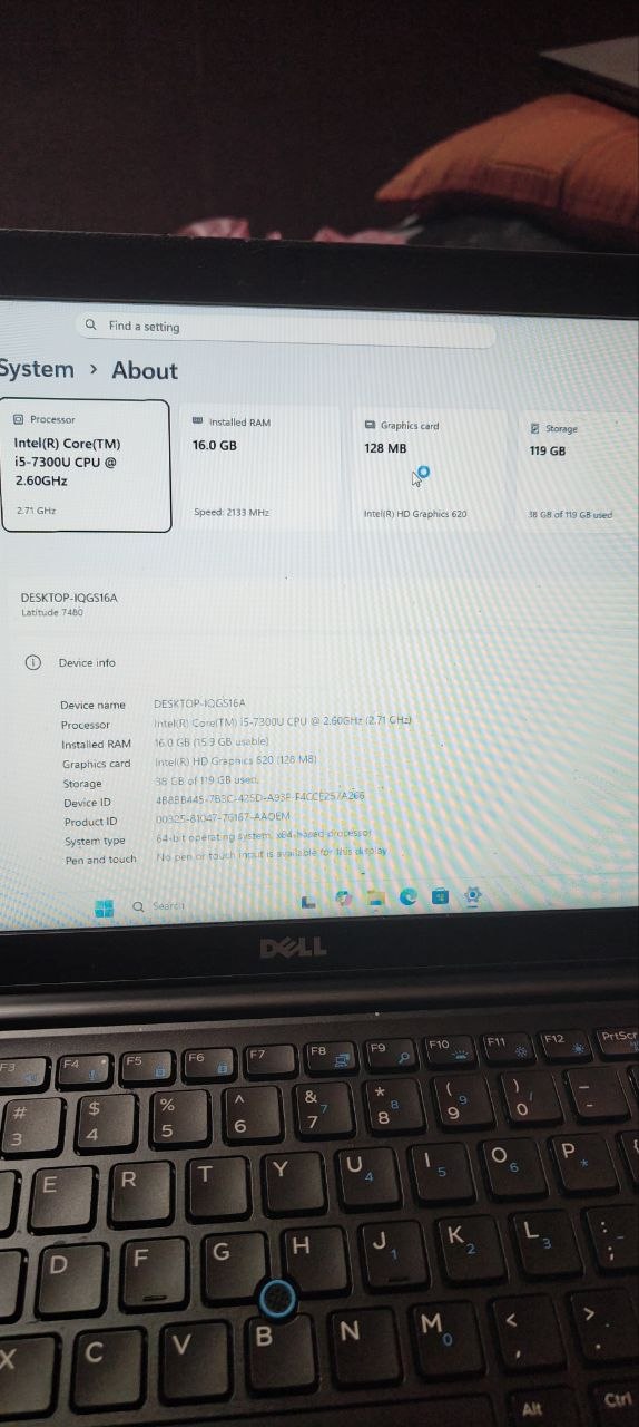 Ноутбук Dell 14" Core i5, 16 ГБ ОЗУ, SSD