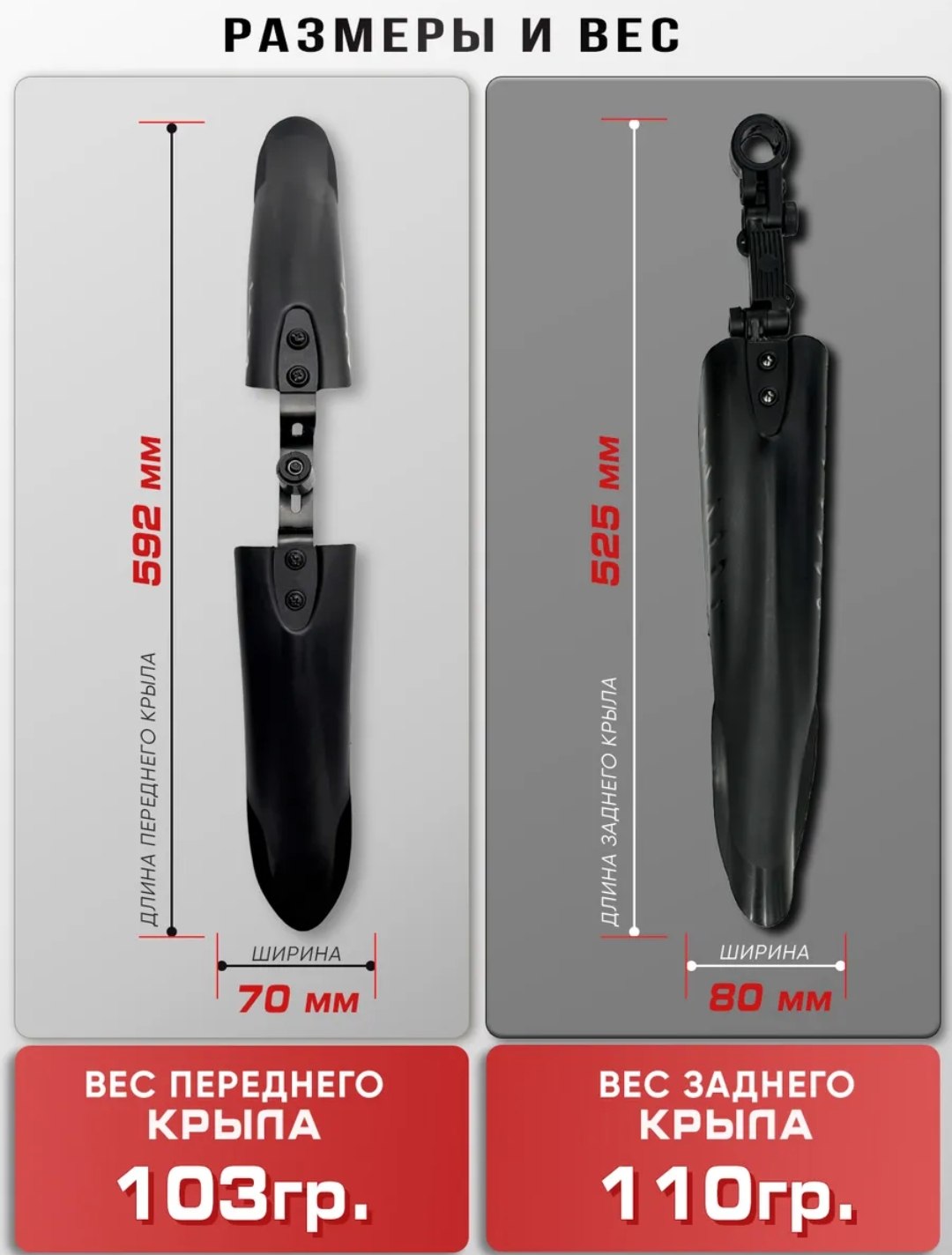 Крылья-брызговики для велосипеда