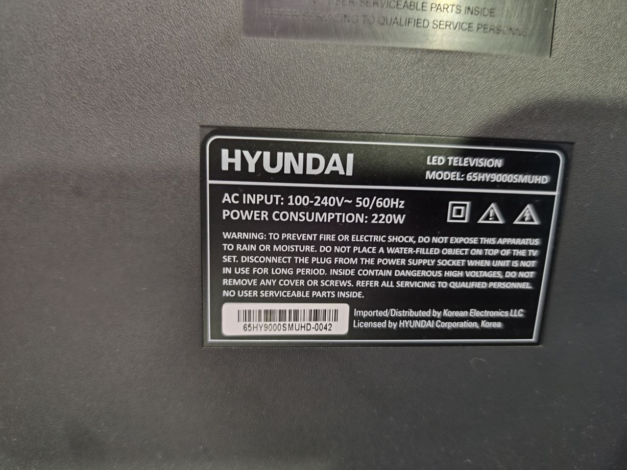 Телевизор Hyundai 65 дюймов Smart TV