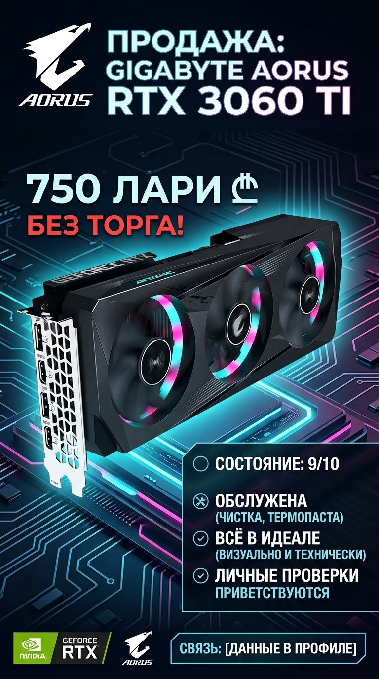 Видеокарта Gigabyte AORUS RTX 3060 Ti Master 8G (LHR)