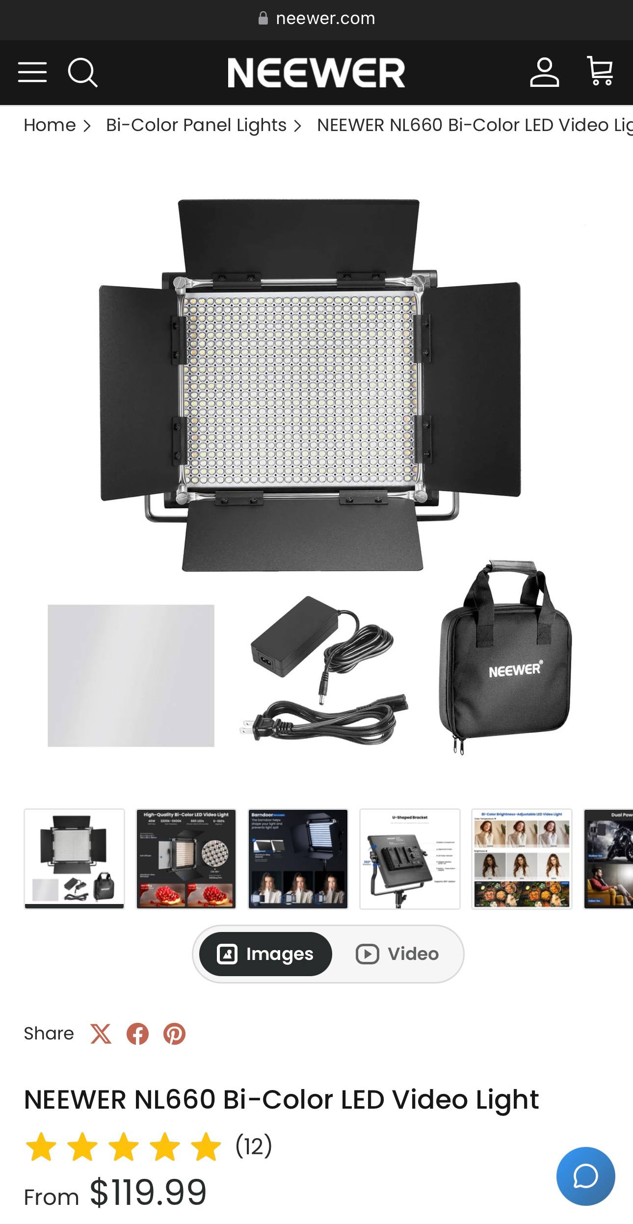 Видео-свет Neewer 660 LED 40W 3200-5600K