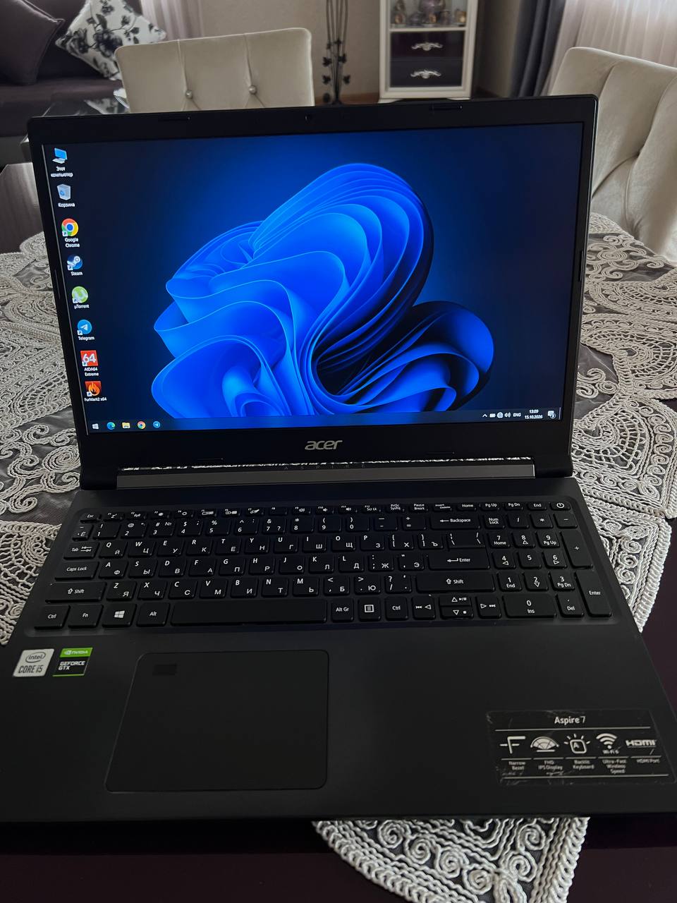 Игровой ноутбук Acer Aspire 7 (i5-10300H, GTX 1650, 16GB)
