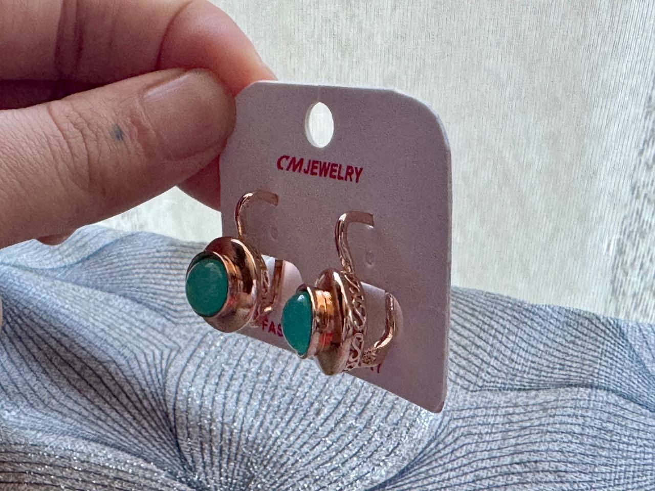 Серьги с бирюзовыми вставками CM JEWELRY
