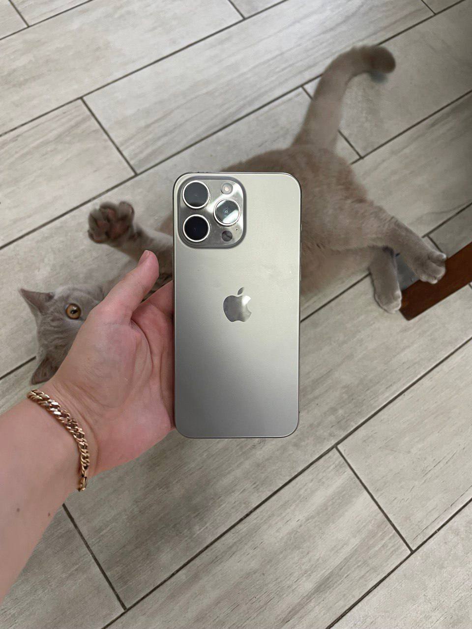 iPhone 15 Pro Max, 87% батарея, с чехлом и стеклом