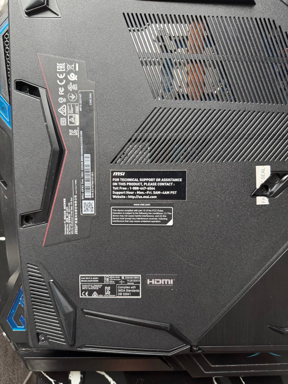 Игровой ноутбук MSI GF63 Thin