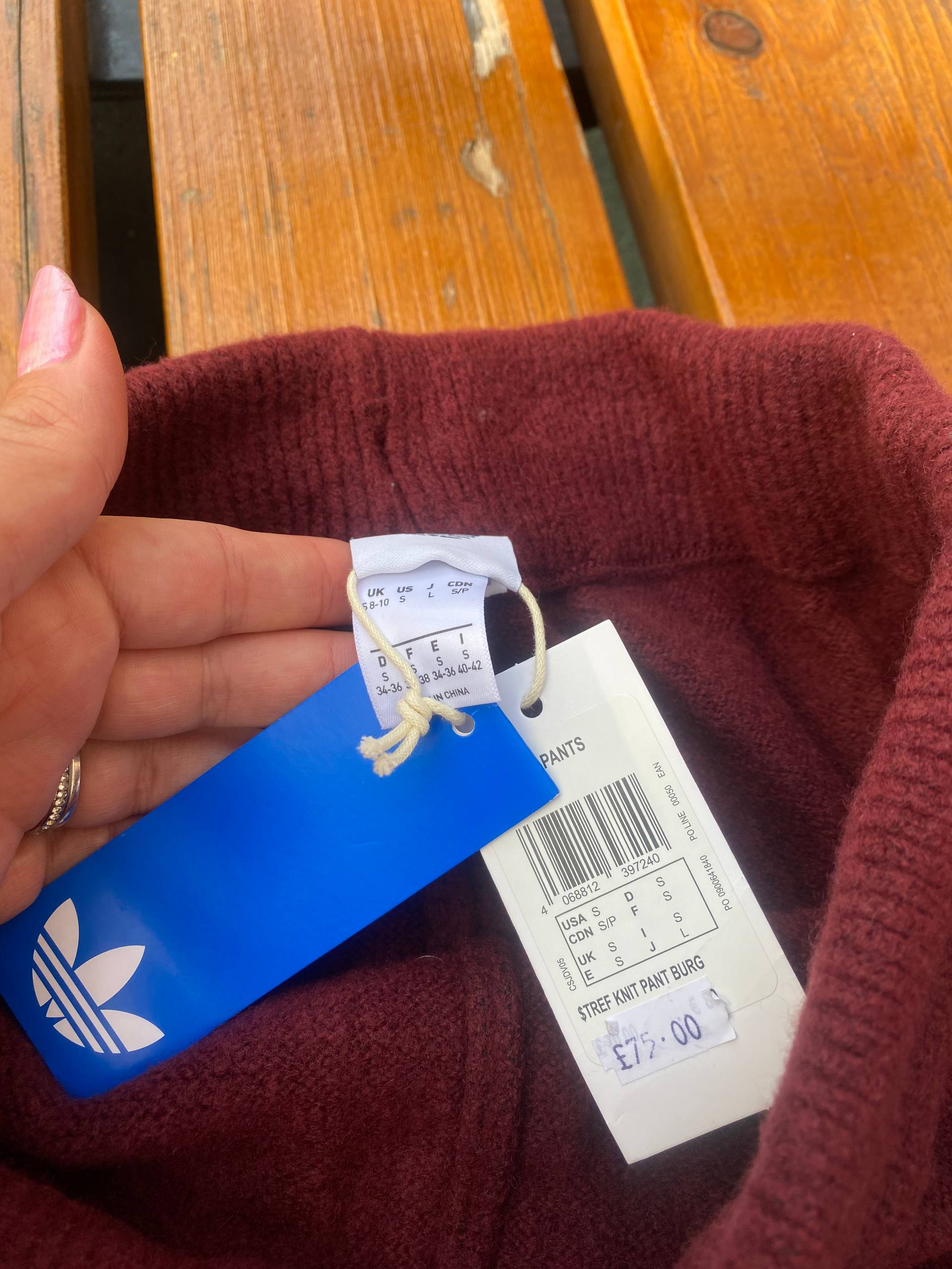 Брюки Adidas теплые, цвет марсала, размер L