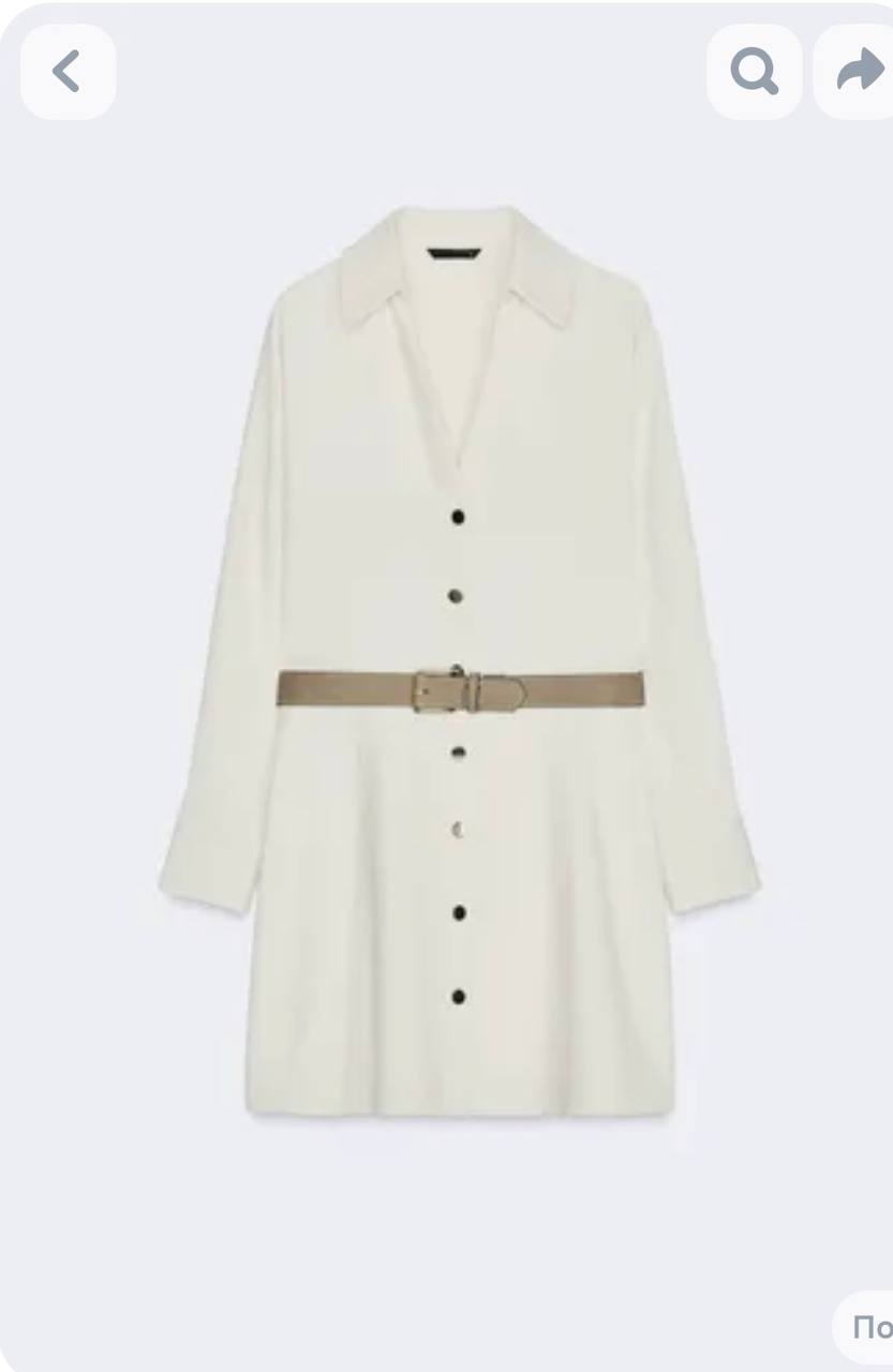 ZARA Платье мини из крепа с V-образным вырезом, размер S