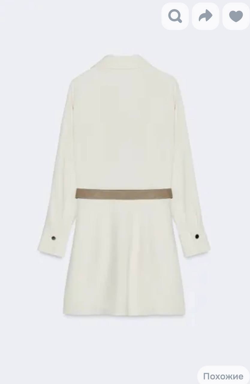 ZARA Платье мини из крепа с V-образным вырезом, размер S