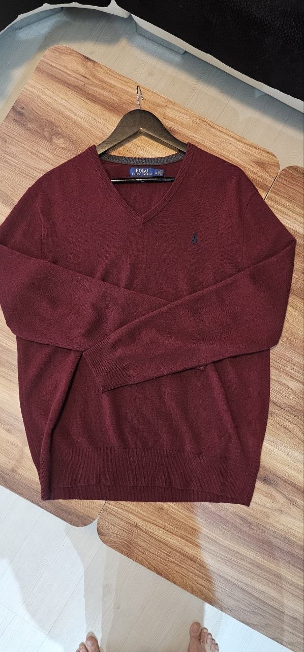 Мужской джемпер Polo Ralph Lauren, размер L, бордовый