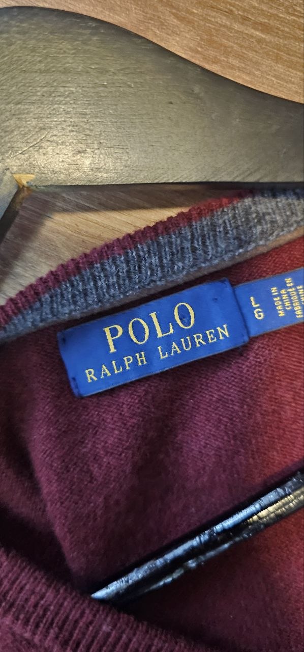 Мужской джемпер Polo Ralph Lauren, размер L, бордовый