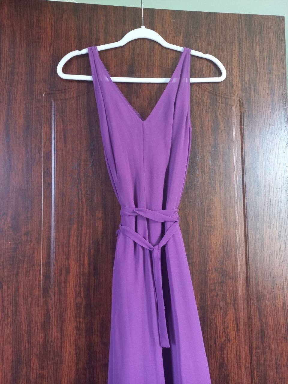 Дизайнерское летнее платье Donna Karen (DKNY), фиолетовое, размер 6-8