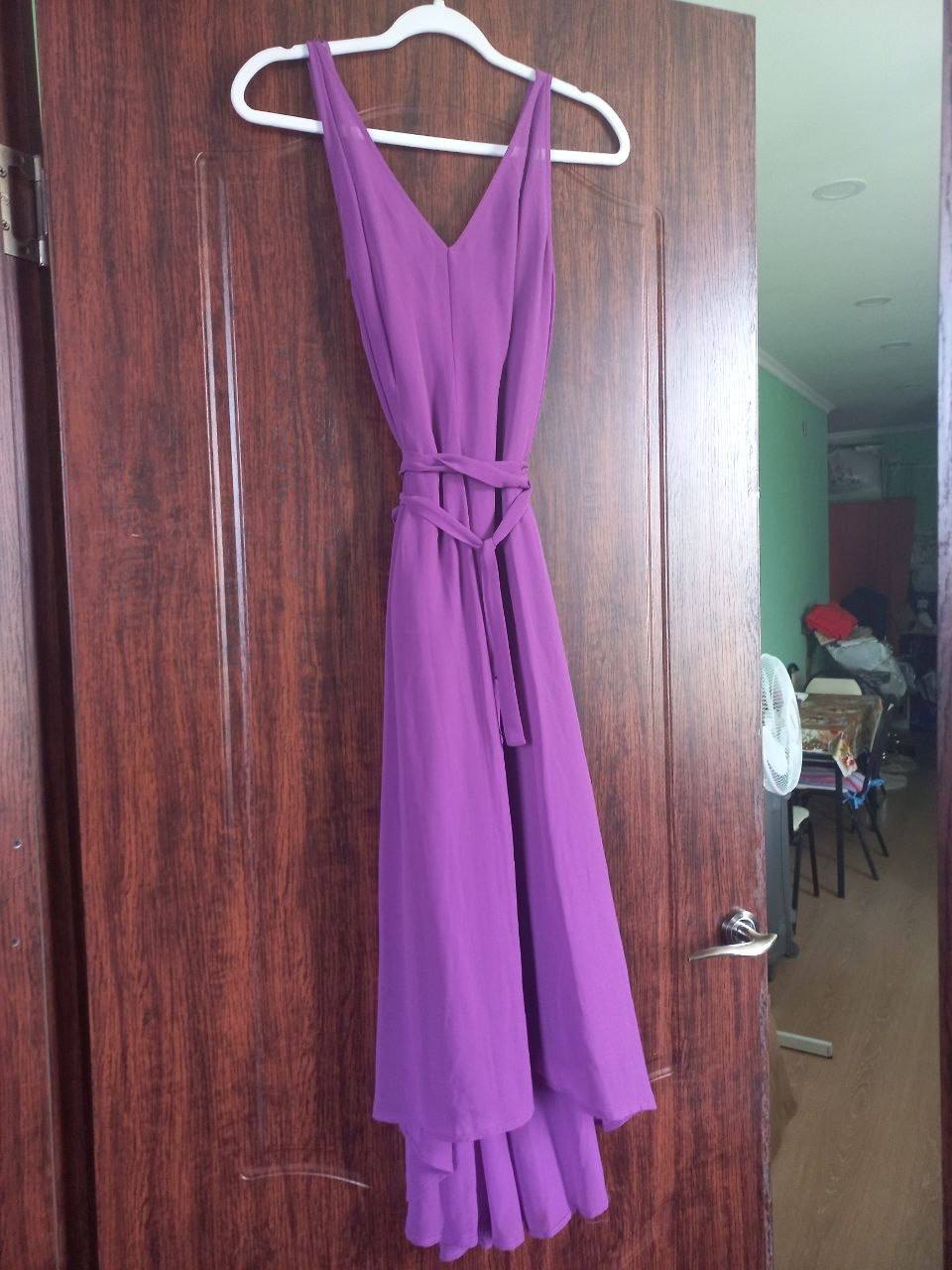 Дизайнерское летнее платье Donna Karen (DKNY), фиолетовое, размер 6-8