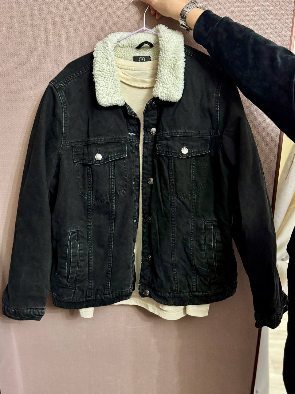 Утепленная джинсовая куртка Primark с искусственным мехом
