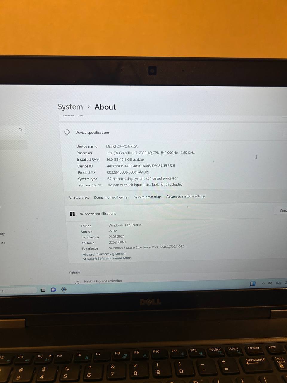 Dell Latitude 5580 15.6" i7-7820HQ 16GB