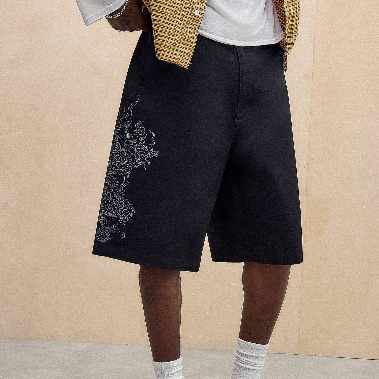 Ed Hardy UO Exclusive Black Dragon Chino Shorts