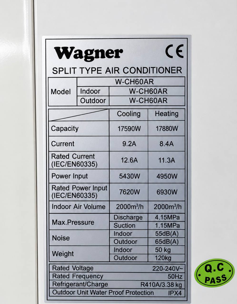 Промышленный сплит-кондиционер Wagner W-CH60AR