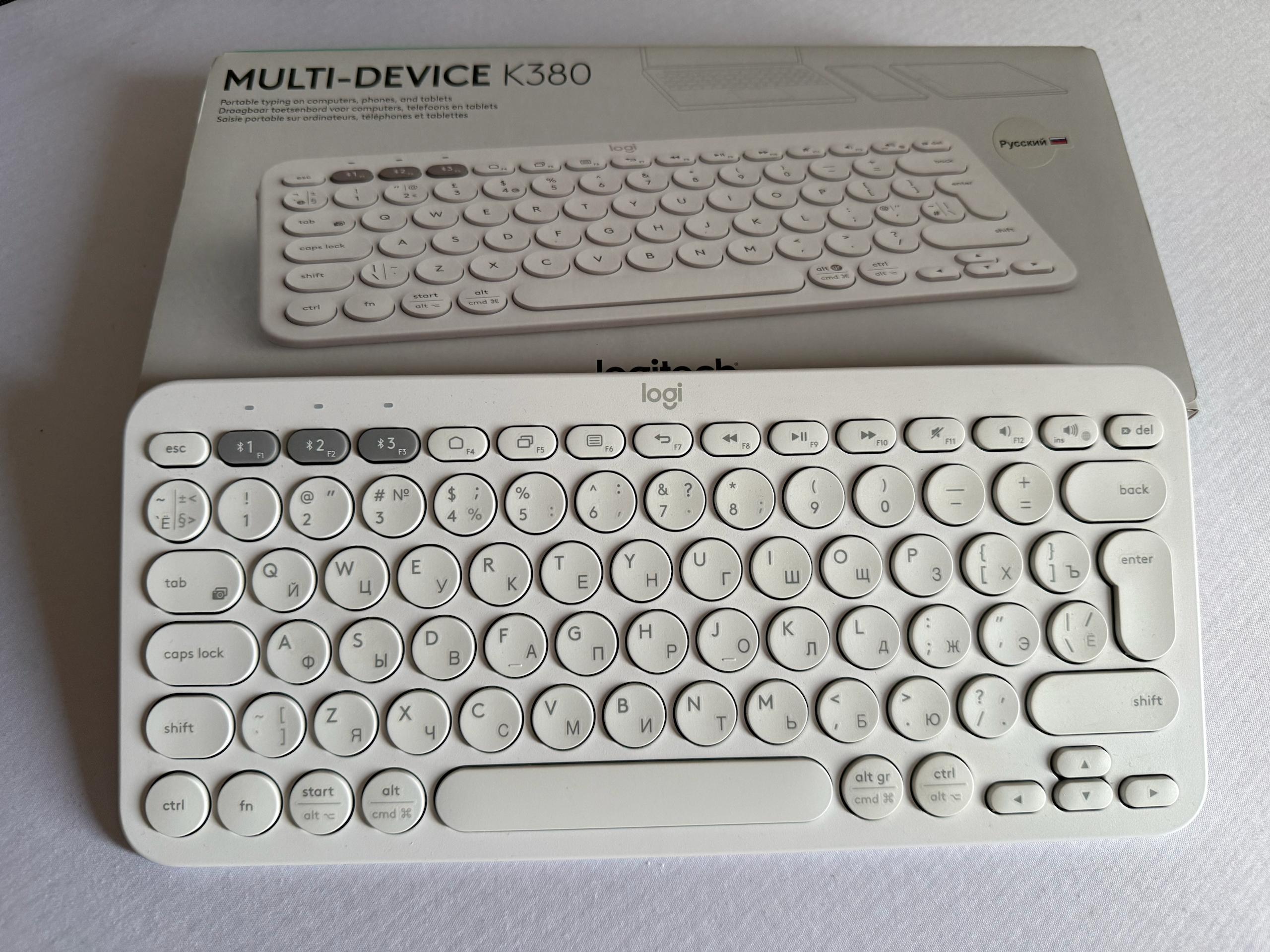 Bluetooth-клавиатура Logitech K380 белая