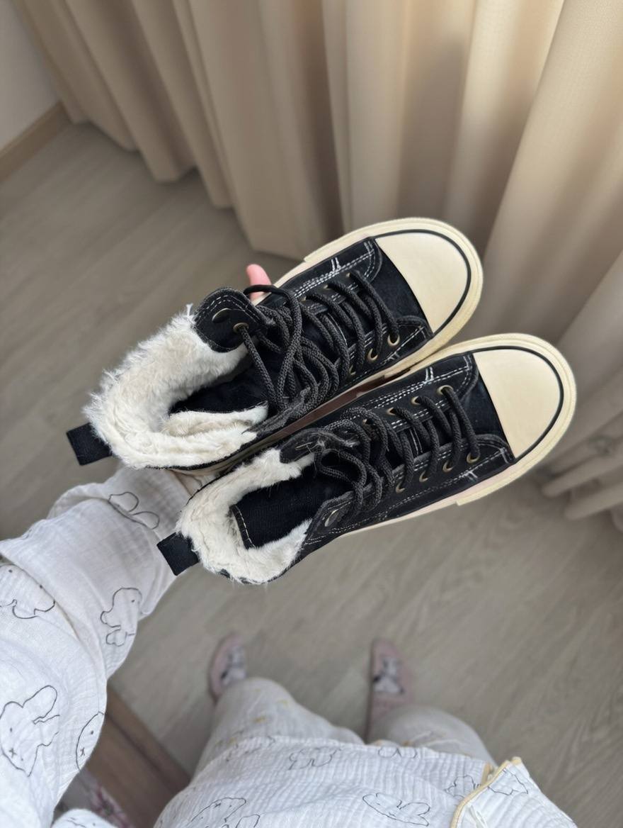 Теплые кеды в стиле Converse (Rick Owens style), размер 37-38