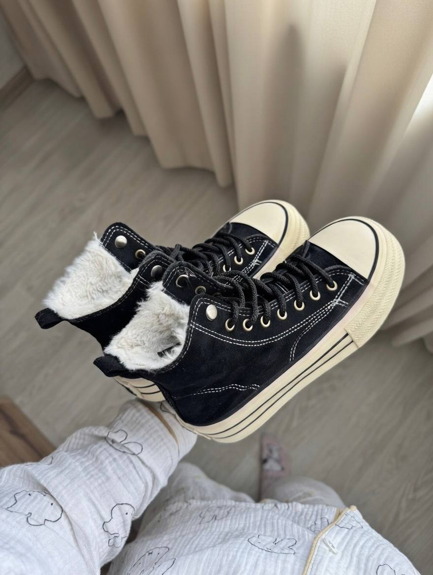 Теплые кеды в стиле Converse (Rick Owens style), размер 37-38