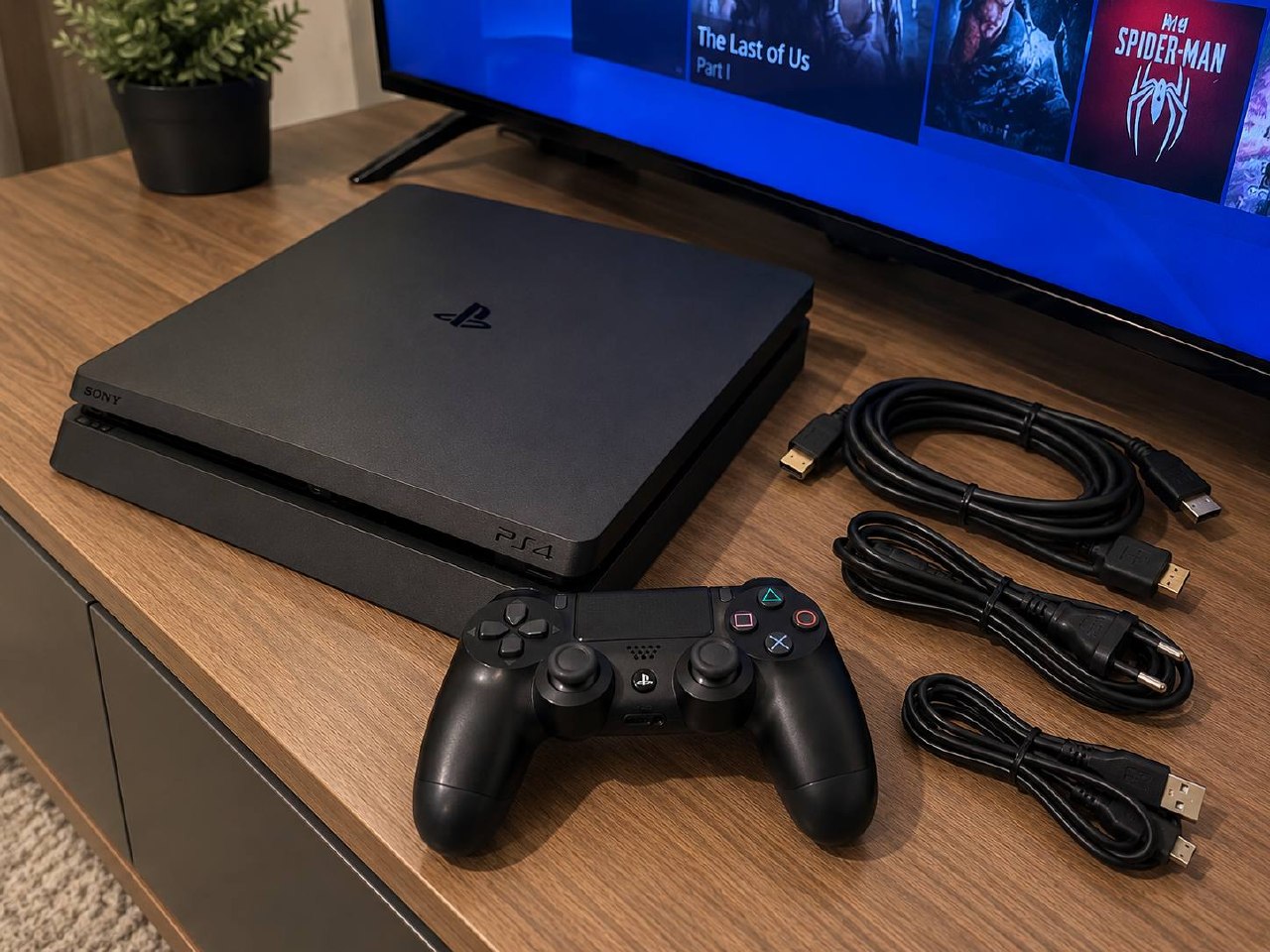 PlayStation 4 Slim с геймпадом DualShock 4
