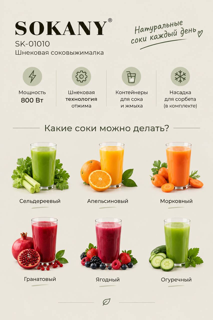 Электрическая шнековая соковыжималка