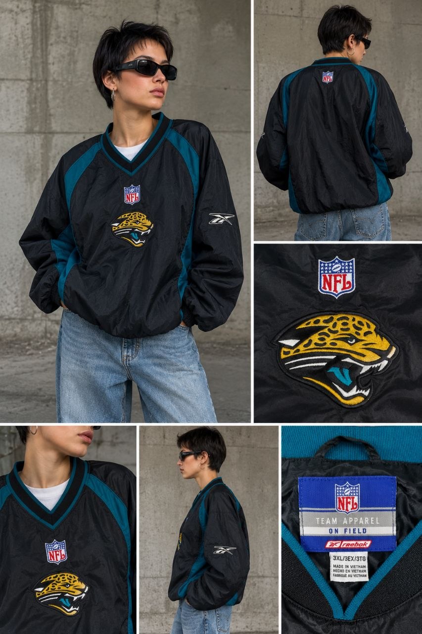 Винтажная олимпийка NFL Reebok Jacksonville Jaguars 3XL