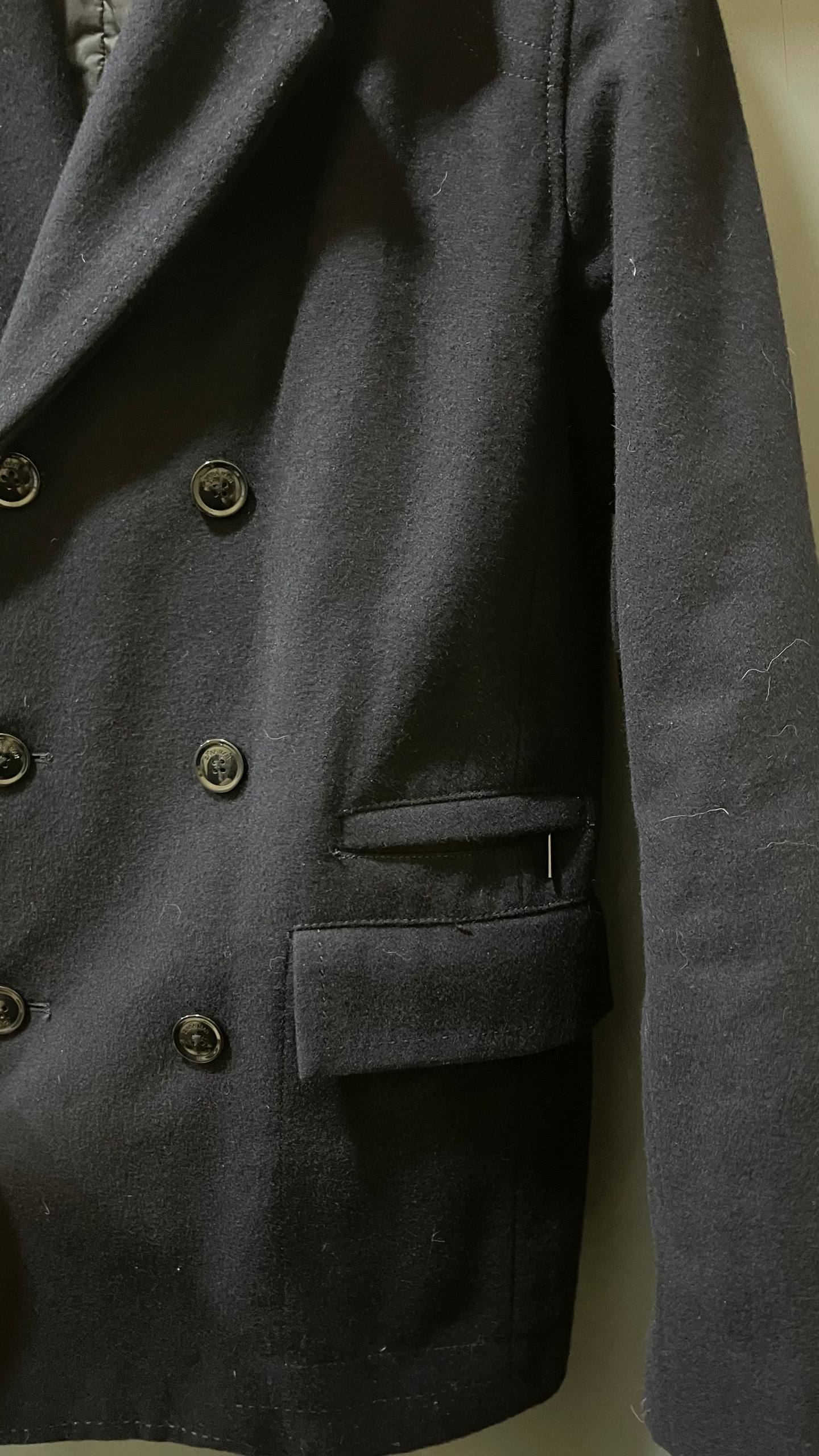 Мужское двубортное пальто (бушлат) Zara Man