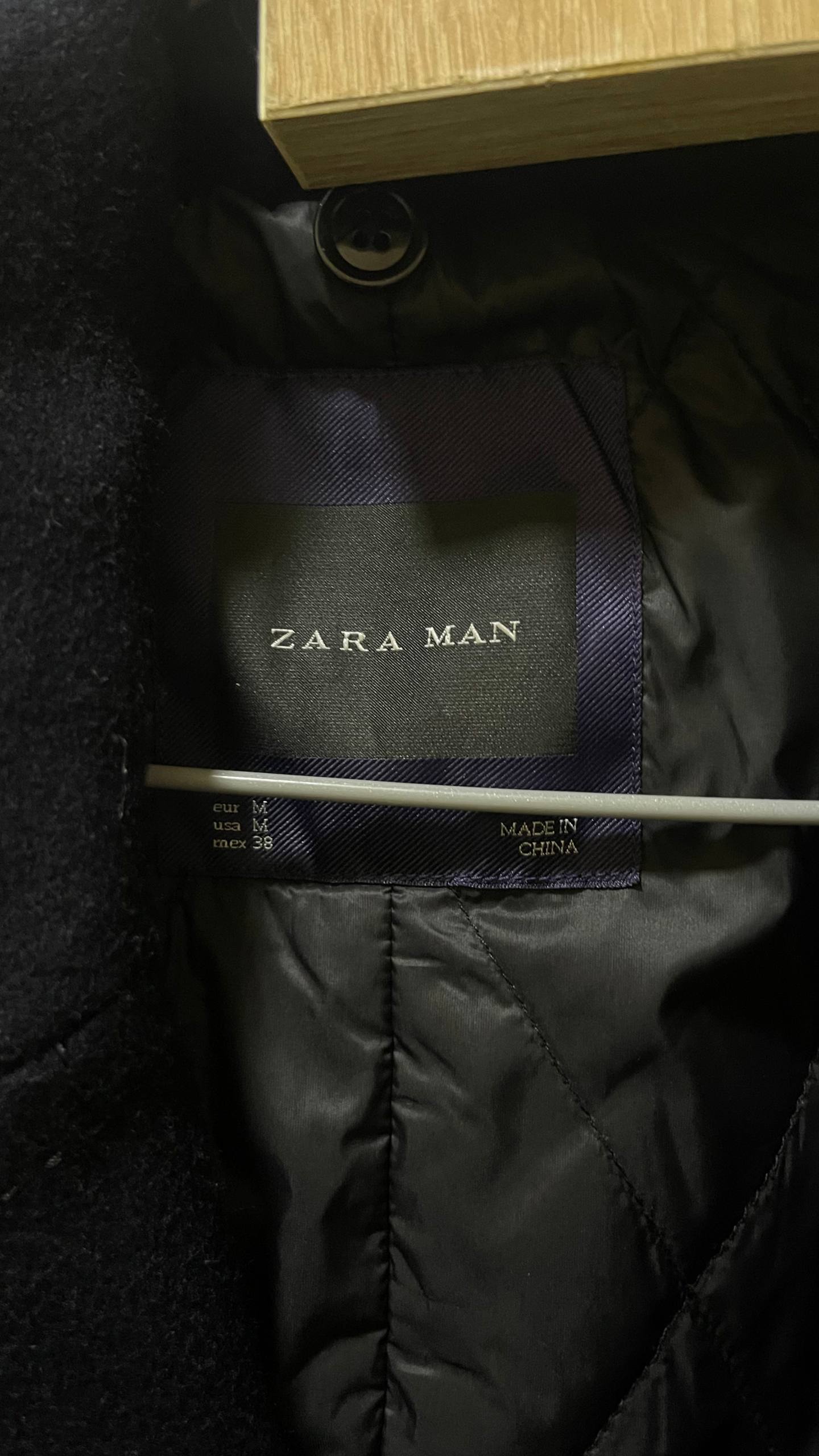 Мужское двубортное пальто (бушлат) Zara Man