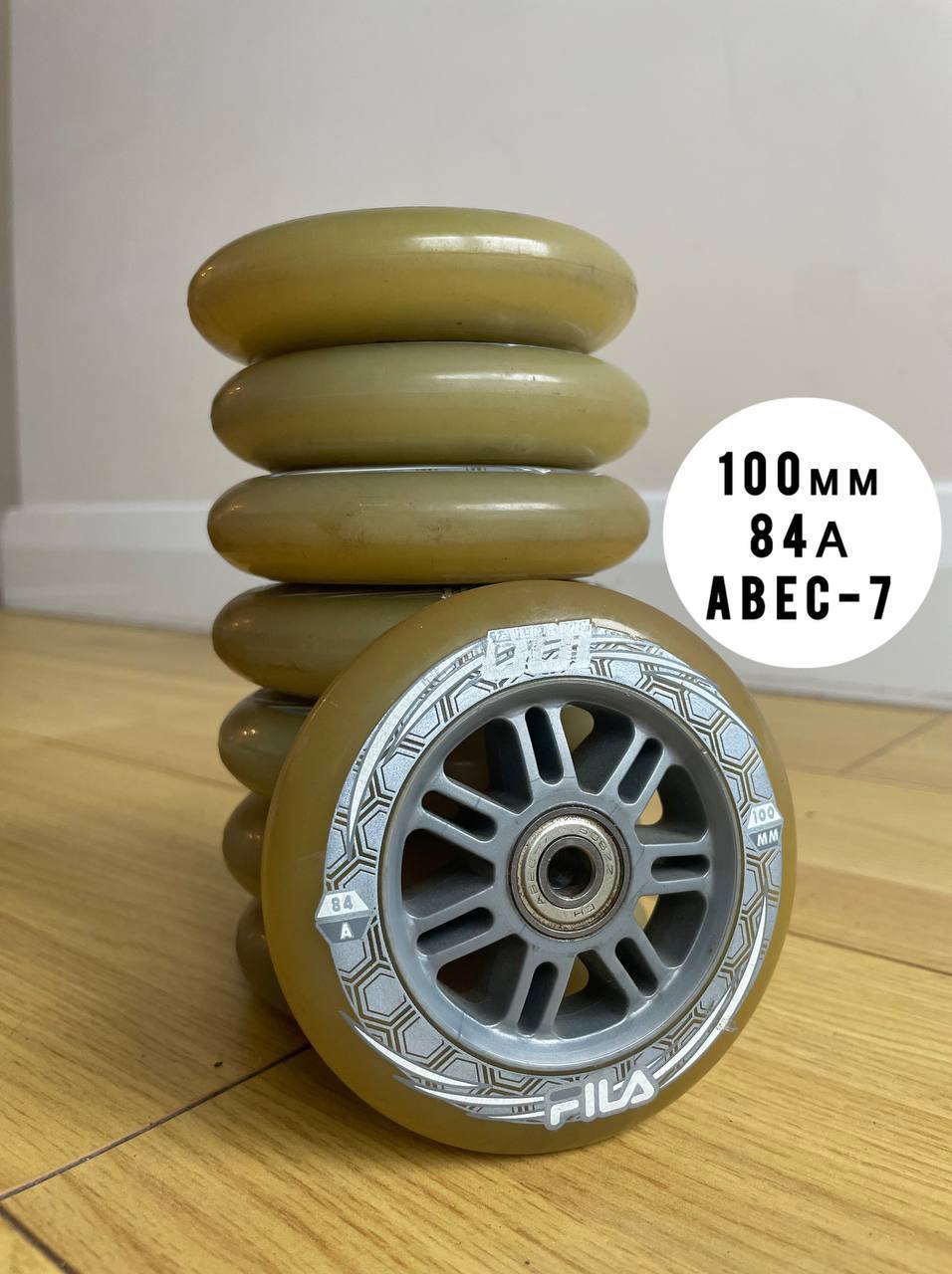 Колёса для роликовых коньков Fila 100мм 84A ABEC-7, 8 шт.