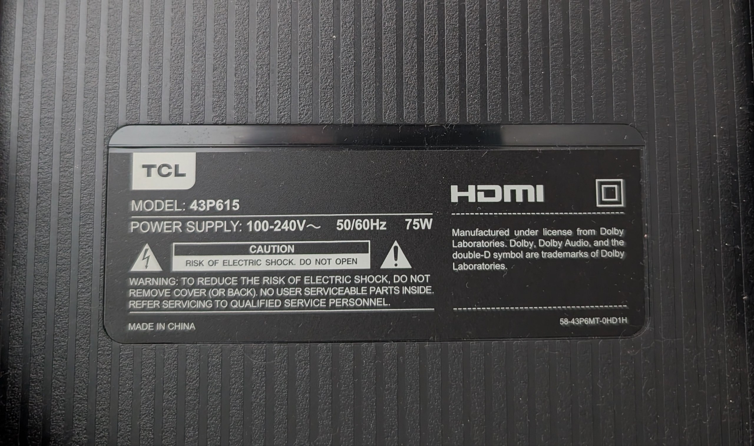 Телевизор TCL 43" 4K Ultra HD Smart TV