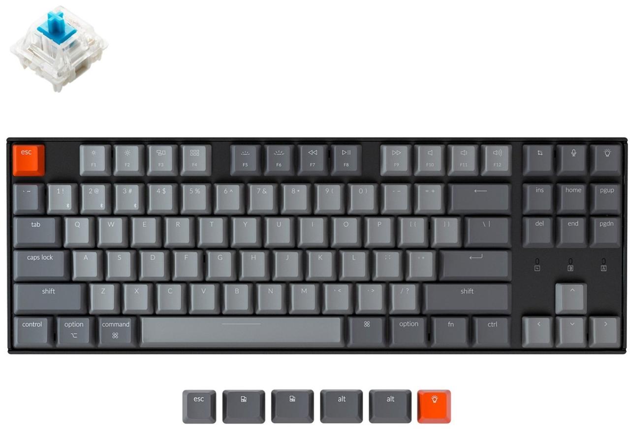 Keychron K8 Gateron Blue White LED USB/Bluetooth Black (ENG/RU)