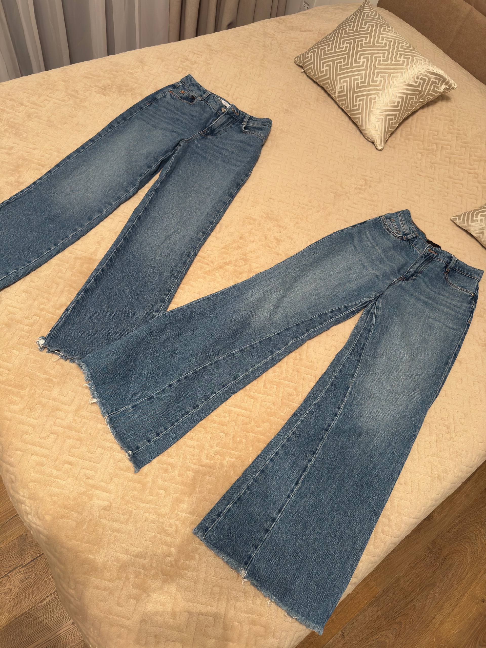 Джинсы Zara прямые и клёш