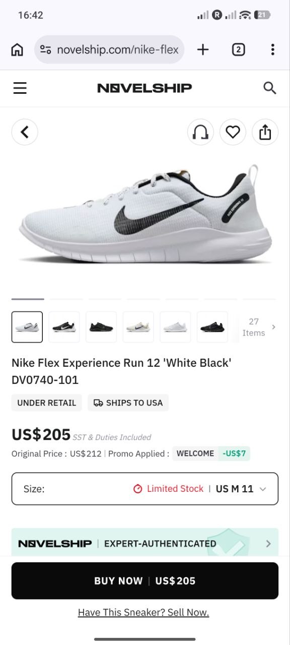 Кроссовки Nike Flex Experience Run 12, размер 44,5-45