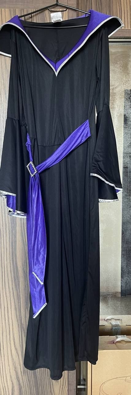 Костюм ведьмы/волшебницы на Хэллоуин (платье + шляпа), XL/XXL
