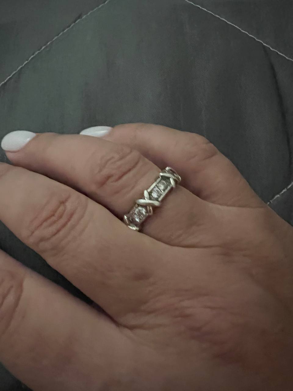 Серебряное кольцо Tiffany, размер 17-17.5