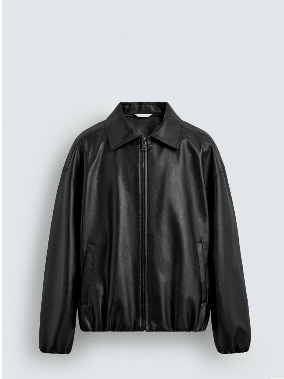Мужской бомбер Zara из экокожи, размер L