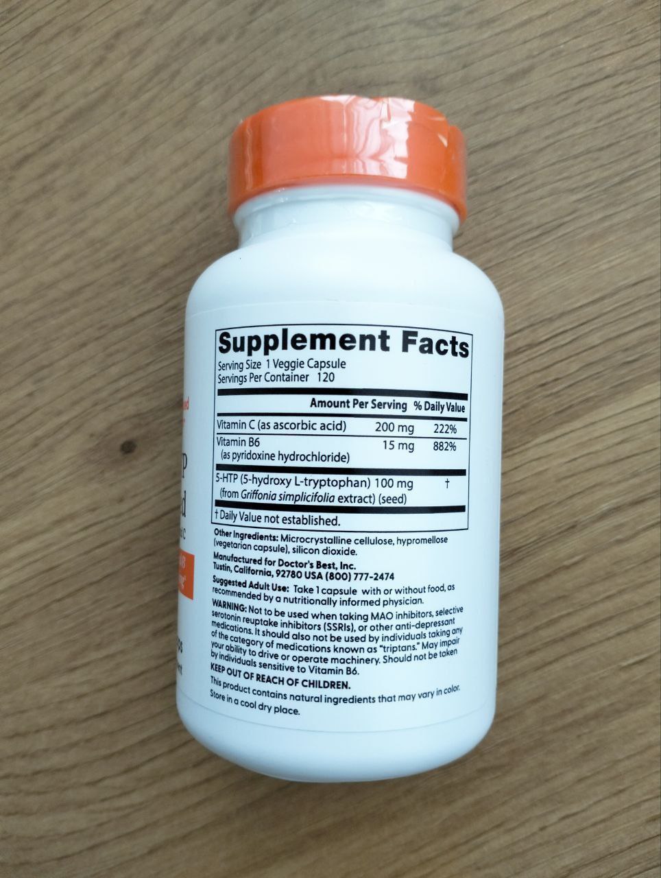 5-HTP от Doctor's Best – 120 капсул по 100 мг