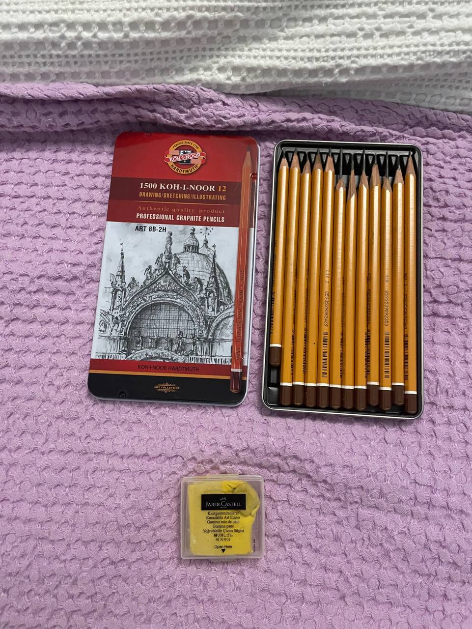 Набор карандашей Koh-i-Noor и клячка Faber-Castell